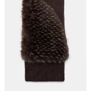 Zara Dark Brown Faux Fur Scarf